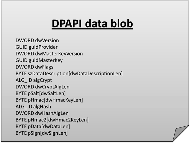 未记录的 DPAPI blob 结构